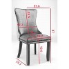 Kumasinova Set of 2 High-Back Dining Chair, Premium Velvet Fabric Upholstered Living Room Chair, Wing-Back Chair with Nailhead Trim & Solid Wood Legs - 4 of 4