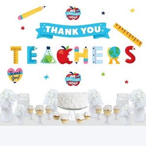 Big Dot of Happiness Thank You Teachers - Peel and Stick Teacher Appreciation Decoration - Wall Decals Backdrop - 1 of 4
