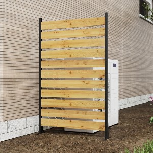 DOMETOUR Goodyo 72.8''H x 38.5''W Cedar Wood Privacy Screen, Outdoor Privacy Fence for Trash Can, Pool Equipment, AC Enclosures - 1 of 4