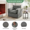 coucheta Soft Velvet Swivel Chair Extra Wide Barrel Chair Thick Cushion Armchair Modern Lounge Chair Comfortable Fabric for Living Room Bedroom - 4 of 4