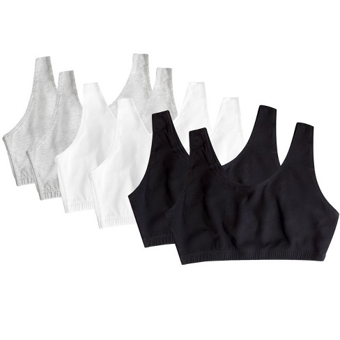 Fruit of the Loom plus Tank Style Cotton Sports Bra 6 Pack Black White Heather Grey Black White Heather Grey 42