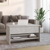 vidaXL Coffee Table White Engineered Wood Medium Coffee Table - 3 of 4