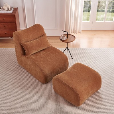 CAVINAS Recliner Single Seat Upholstered Lounge Chair Sofa Modern Design Accent Sofa with Ottoman for Living Room