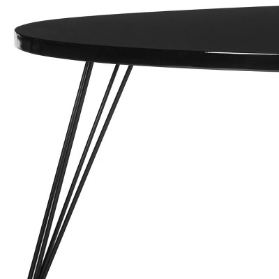 Wynton Triangular Black Wood & Iron Coffee Table - 44"W