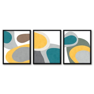 Americanflat Minimalist Modern (set Of 3) Brush Portrait By Anne Tavoletti  Framed Triptych Wall Art Set : Target