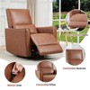 Nursery Swivel Rocking Recliner Chair, PU Leather Upholstered Glider Recliner with Lumber Pillow & High Backrest, Reclining Chair for Bedroom - 3 of 4