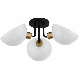Crystorama Lighting Gigi 3 - Light Flush Mount in  Matte Black/Aged Brass - 1 of 4