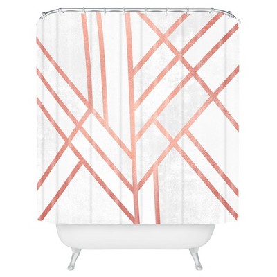 Stripe Shower Curtain Brass - Deny Designs