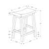 24" Saddle Seat Barstool White - EveryRoom: Solid Wood, Curved Design, Footrest - 4 of 4