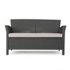 All-Weather Wicker Patio Loveseat with Cushions, 2-Seater Outdoor PE Rattan Sofa for Porch, Garden, or Balcony – The Pop Home - 4 of 4