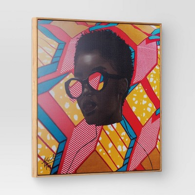 30" x 30" Colorful Geometric Pattern Portrait Canvas with Polystyrene Frame