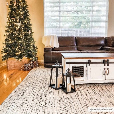 Handmade Black and Cream Wool Flat Woven Runner Rug 2'6" x 8'