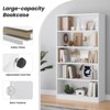 ORRD 60" Tall 5-Shelf Bookcase, White Wood Bookshelf with Adjustable Shelves & 350lb Capacity for Bedroom - 4 of 4