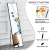 65 x 23 Inches Black Aluminum Alloy Metal Frame Wall-Mounted Full-Length Mirror - 4 of 4