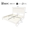 AMERLIFE Solid Wood Bed Frame, Mid Century Platform Bed with Arched Lines Headboard - 3 of 4