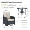 Gymojoy Outdoor Patio Wicker Swivel Chair Glider Chair Table with Removable Cushions - 2 of 4