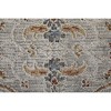 Ivory Blue And Taupe Ikat Distressed Area Rug With Fringe - 4 of 4