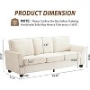 3-Seater Sofa, Minimalist Living Room Couch, Deep Seat Sofa with Washable Covers & Curved Armrests, for Apartments, Home Office, Bedroom - 3 of 4