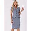 INSPIRE CHIC Women's Short Sleeve Blazer Jacket Pencil Skirt Business Suit Set 2 Pcs - 2 of 4