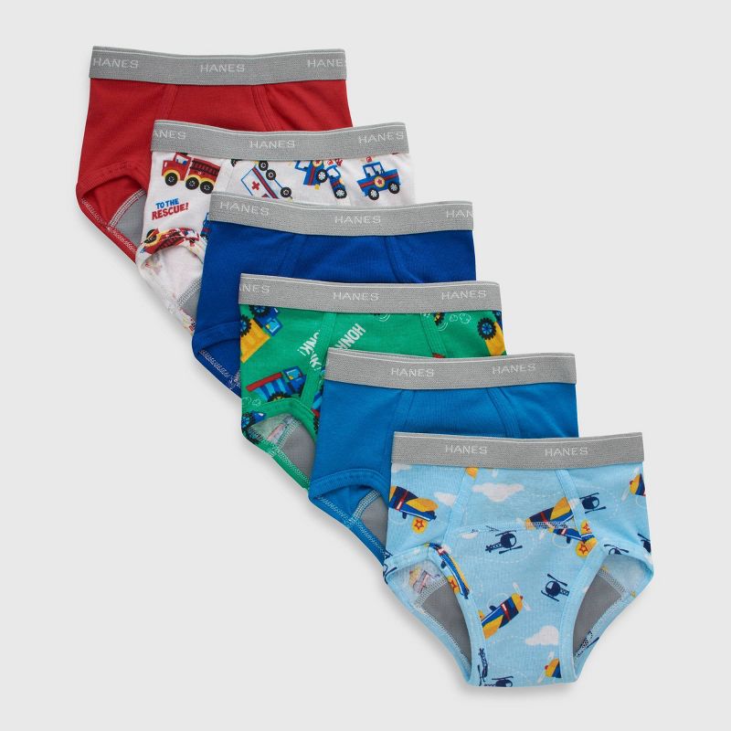 Hanes Toddler Boys' 6pk Briefs - Colors May Vary, 1 of 12