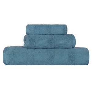 Ribbed Cotton Highly Absorbent Medium Weight Bath Towels, Set of 3 by Blue Nile Mills - 1 of 4