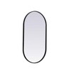 Elegant Lighting Metal Frame Oval Mirror 20x36 Inch in Black - 3 of 4