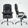 High Back Desk Chair with Swivel Wheels, Executive Office Chair with Cushion & Adjustable Height - 3 of 4