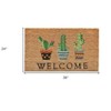 HomeRoots 24" X 36" Natural Green and Black Coir Cactus Welcome Outdoor Door Mat - 3 of 3