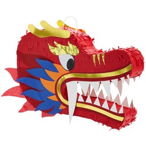 Blue Panda Dragon Pinata - Dragon Birthday Party Supplies, 2024 Lunar New Year Decorations (16.5x11x3 In) - 1 of 4