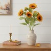HomeRoots Set of Twelve Yellow And Green Fall Sunflower Wreath Sprays - 2 of 4