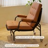 Modern Accent Chair,PU Leather Reading Chair,High Back Sofa Chair with Wheel,U Leather Reading Armchair for Living Room Bedroom Office - 2 of 4