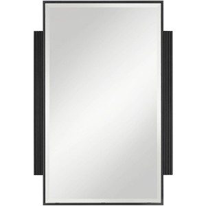 Noble Park Gareth Rectangular Vanity Decorative Wall Mirror Modern Beveled Edge Black Metal Wood Frame 27" Wide Bathroom Bedroom Home - 1 of 4