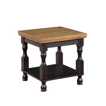 Philoree Wooden Traditional End Table Antique Black and Oak - HOMES: Inside + Out
