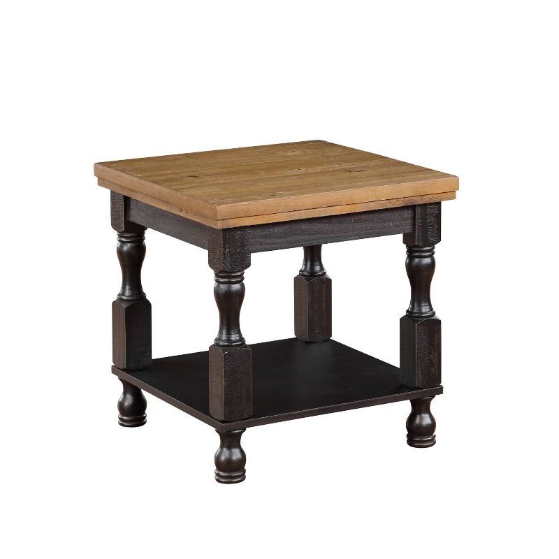Philoree Wooden Traditional End Table Antique Black and Oak - HOMES: Inside + Out, 1 of 7