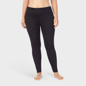 Warm Essentials by Cuddl Duds Women's Smooth Stretch Thermal Leggings - Black - 1 of 4