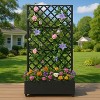 Metal Planter Box with Diamond Lattice Trellis, 72"x47"/72"x35" Raised Garden Bed with Privacy Screen for Climbing Plants - 2 of 4