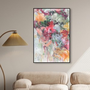 Art Remedy Doll Memories - Secret Green Floral Colorful Pastel Abstracts Framed - 1 of 4