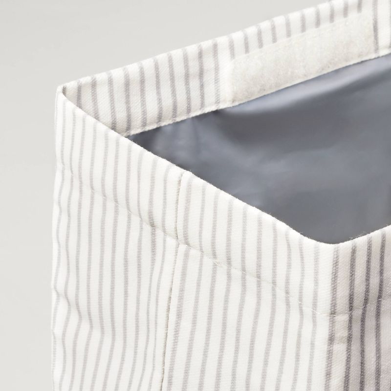 Ticking Stripe Waxed Canvas Lunch Bag Gray/Cream - Hearth &#38; Hand&#8482; with Magnolia, 4 of 5
