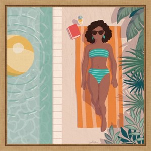 Amanti Art Beach Babes III by Janelle Penner Canvas Wall Art Print Framed 16 x 16-in. - 1 of 4
