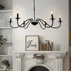 DORESshop 6-Light Black Industrial Metal Chandelier with E12 Socket, No Bulbs Included - 2 of 4