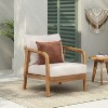 Okak 16" Boho Outdoor Accent Chair Acacia Club Chair with Woven Back,Set of 1/2,Patio Lounge Armchair for Porch,Garden,Backyard,400lbs Max - 2 of 4