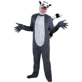 HalloweenCostumes.com Men's Lemur Jumpsuit Costume wtih 3D Face