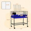 Skyzone Removable 2-Story Small Animal Habitat with Stand, Wheels & Shelf – Guinea Pig/Ferret Cage, - 2 of 4