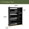Shoe Cabinet with 3 Flip Drawers & Open Shelves, Modern Entryway Shoe Storage Cabinet Slim, Narrow Hidden Shoe Rack Black - 3 of 4