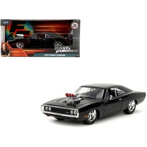 1970 Dodge Charger Black with Race Interior "Fast & Furious" Movie 1/24 Diecast Model Car by Jada - 1 of 4