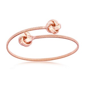 Bella Silver Sterling Silver Love Knot Wire Bangle - Rose Gold Plated - Rose - 1 of 3