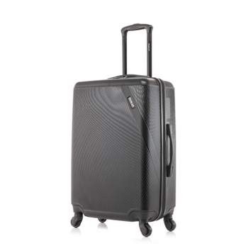 DUKAP Discovery Lightweight Hardside Large Checked Spinner Suitcase - Black
