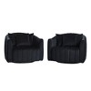 40.3" Velvet Oversized Swivel Barrel Chair and Half Sofa with Pillows - 3 of 4