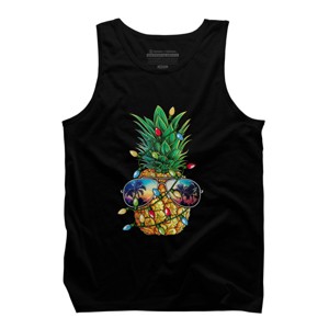 Men's Design By Humans Pineapple Christmas Tree Lights Xmas Men Gifts Sunglasses T-Shir By NekoShop Tank Top - 1 of 4