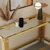 KIGFTSOD Top & Bottom Double Layer Tempered Glass Console Table with Mirror-Finished Stainless Steel Frame - 2 of 4